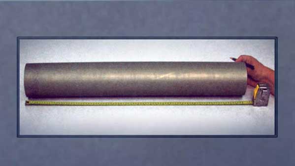 A slide presented by US Secretary of State Colin Powellat the UN on February 5, 2003, falsely alleging that Iraq sought aluminum tubes for uranium encrichment. (US Department of State/Public Domain)
