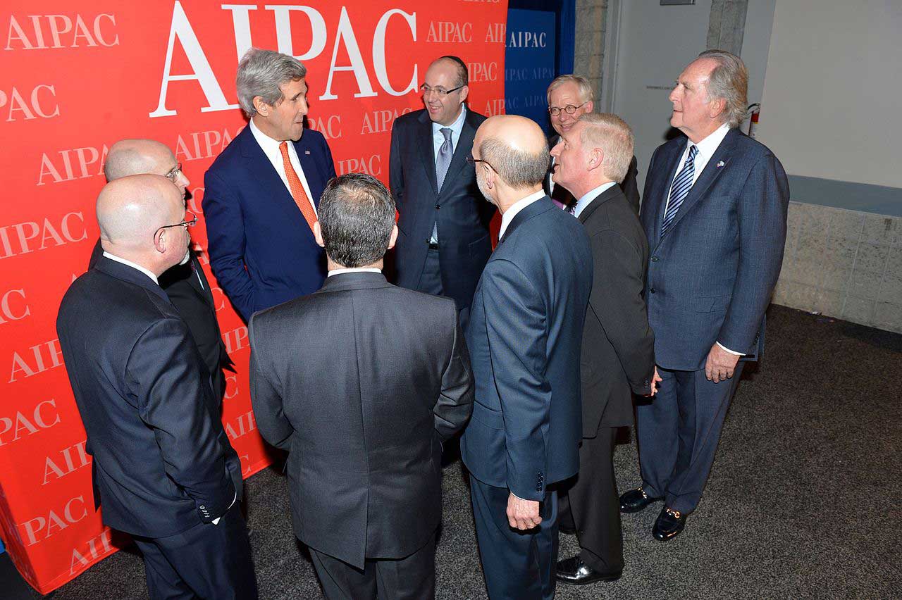 U.S. Secretary of State John Kerry meets with leaders of the American Israel Public Affairs Committee (AIPAC) Conference at the Washington Convention Center in Washington, D.C., on March 3, 2014. (US State Department)