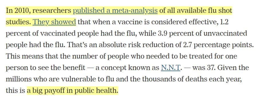 New York Times flu shot propaganda