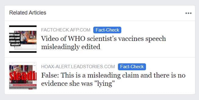 Facebook presents "Fact Check" articles that get the story entirely wrong