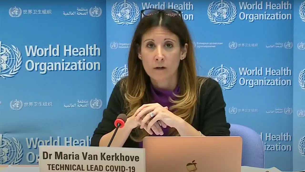 WHO's technical lead on the COVID-19 pandemic, Dr. Maria Van Kerkhove, speaking during a press briefing on June 8, 2020, in which she described asymptomatic transmission as "very rare" (Screenshot from YouTube)