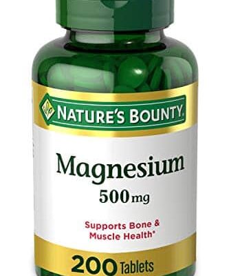 Magnesium by Natures Bounty 500mg Magnesium Tablets for Bone Muscle Health 200 Tablets 0
