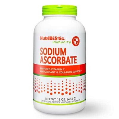 NutriBiotic Sodium Ascorbate Buffered Vitamin C Powder 16 Oz Vegan Non Acidic Easier on Digestion Than Ascorbic Acid Essential Immune Support Antioxidant Supplement Gluten GMO Free 0