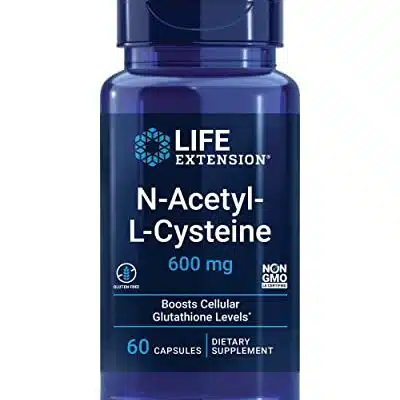 Life Extension N Acetyl L Cysteine NAC immune respiratory liver health NAC 600 mg potent antioxidant support free radicals easy to absorb 60 capsules 0