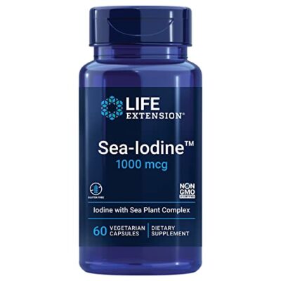 Life Extension Sea Iodine 1000 mcg Iodine Supplement Without Salt Iodine From Organic kelp and Bladder Wrack Extracts Gluten Free Non GMO Vegetarian 60 Capsules 0