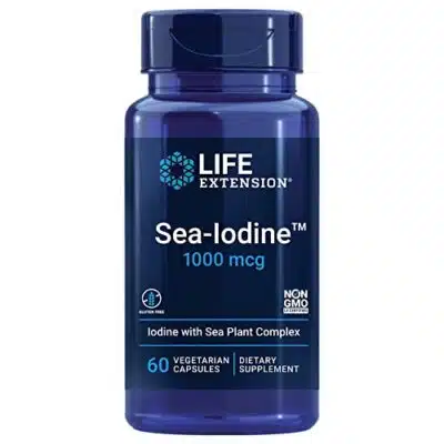 Life Extension Sea Iodine 1000 mcg Iodine Supplement Without Salt Iodine From Organic kelp and Bladder Wrack Extracts Gluten Free Non GMO Vegetarian 60 Capsules 0