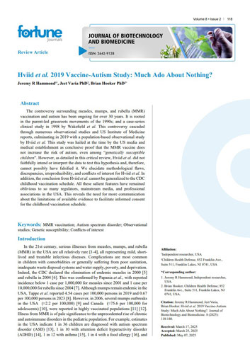 Hammond et al., "Hviid 2019 Vaccine-Autism Study: Much Ado About Nothing?"